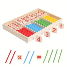 Lade das Bild in den Galerie-Viewer, Montessori Rechenstäbchen in Holzbox
