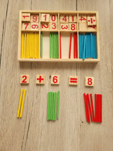 Lade das Bild in den Galerie-Viewer, Montessori Rechenstäbchen in Holzbox