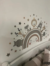 Lade das Bild in den Galerie-Viewer, Wandtattoo Regenbogen und Tiere