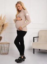 Lade das Bild in den Galerie-Viewer, Gerippte Umstandsleggings Anna | Schwarz