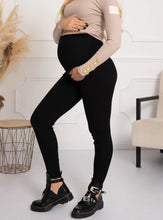 Lade das Bild in den Galerie-Viewer, Gerippte Umstandsleggings Anna | Schwarz