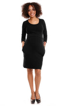 Lade das Bild in den Galerie-Viewer, Umstandskleid mit Kapuze | Schwarz