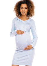 Naložite sliko v pregledovalnik galerije, Nosečniška obleka s kapuco - Baby blue