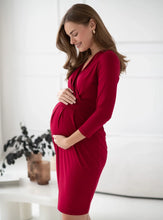 Naložite sliko v pregledovalnik galerije, Nosečniška obleka Grow with me | Rdeča