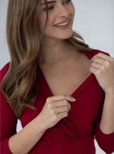 Naložite sliko v pregledovalnik galerije, Nosečniška obleka Grow with me | Rdeča