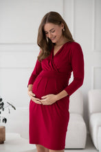 Naložite sliko v pregledovalnik galerije, Nosečniška obleka Grow with me | Rdeča