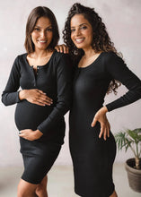 Naložite sliko v pregledovalnik galerije, Nosečniška obleka Tummy | Črna