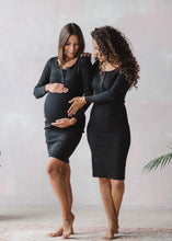 Naložite sliko v pregledovalnik galerije, Nosečniška obleka Tummy | Črna