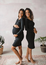 Naložite sliko v pregledovalnik galerije, Nosečniška obleka Tummy | Črna