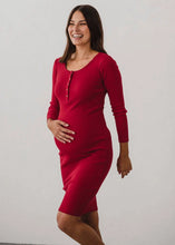 Naložite sliko v pregledovalnik galerije, Nosečniška obleka Tummy | Rdeča