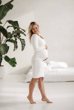 Naložite sliko v pregledovalnik galerije, Nosečniška obleka Tummy | Bela