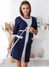 Lade das Bild in den Galerie-Viewer, Umstandsbademantel Bornoz | Marine