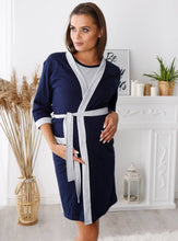 Lade das Bild in den Galerie-Viewer, Umstandsbademantel Bornoz | Marine