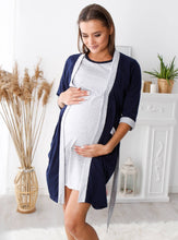 Lade das Bild in den Galerie-Viewer, Umstandsbademantel Bornoz | Marine