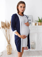 Lade das Bild in den Galerie-Viewer, Umstandsbademantel Bornoz | Marine