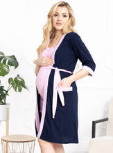 Lade das Bild in den Galerie-Viewer, Umstandsbademantel Bornoz | Navy