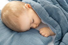 Lade das Bild in den Galerie-Viewer, SET ODEJA IN VZGLAVNIK KNITTED MUSLIN | MODRA
