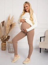 Lade das Bild in den Galerie-Viewer, Gerippte Umstandsleggings Anna | Beige 
