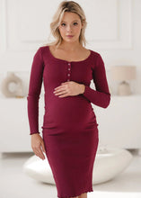 Naložite sliko v pregledovalnik galerije, Nosečniška obleka Tummy | Bordo
