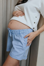 Lade das Bild in den Galerie-Viewer, Umstandsshorts Latte Mama | Blau
