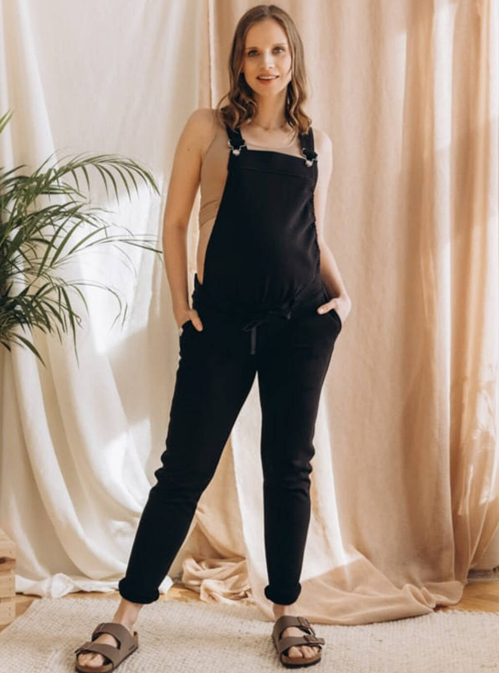 Umstands-Jumpsuit Latte mama - Schwarz
